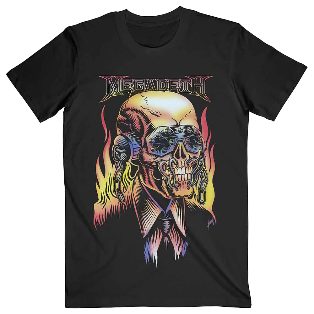 Megadeth Flaming Vic T-shirt Unisex Rockinstone Size:xxxl