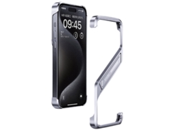 Suporte Casa Prata Para Iphone 15 Pro Max Alumínio Prateado
