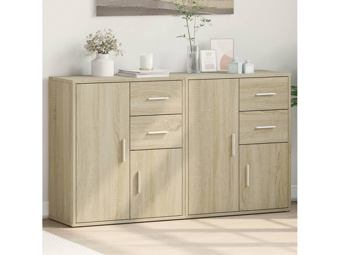 Vidaxl Aparadores 2 Pcs 60x31x70 Cm Derivados Madeira Carvalho Sonoma