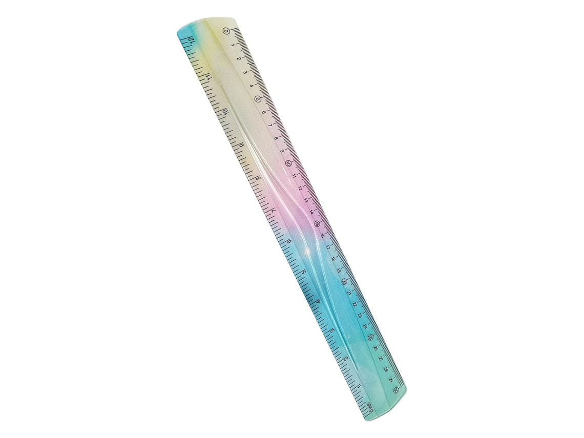 Régua Geométrica Flexível E Colorida, De Medição Para Desenho,