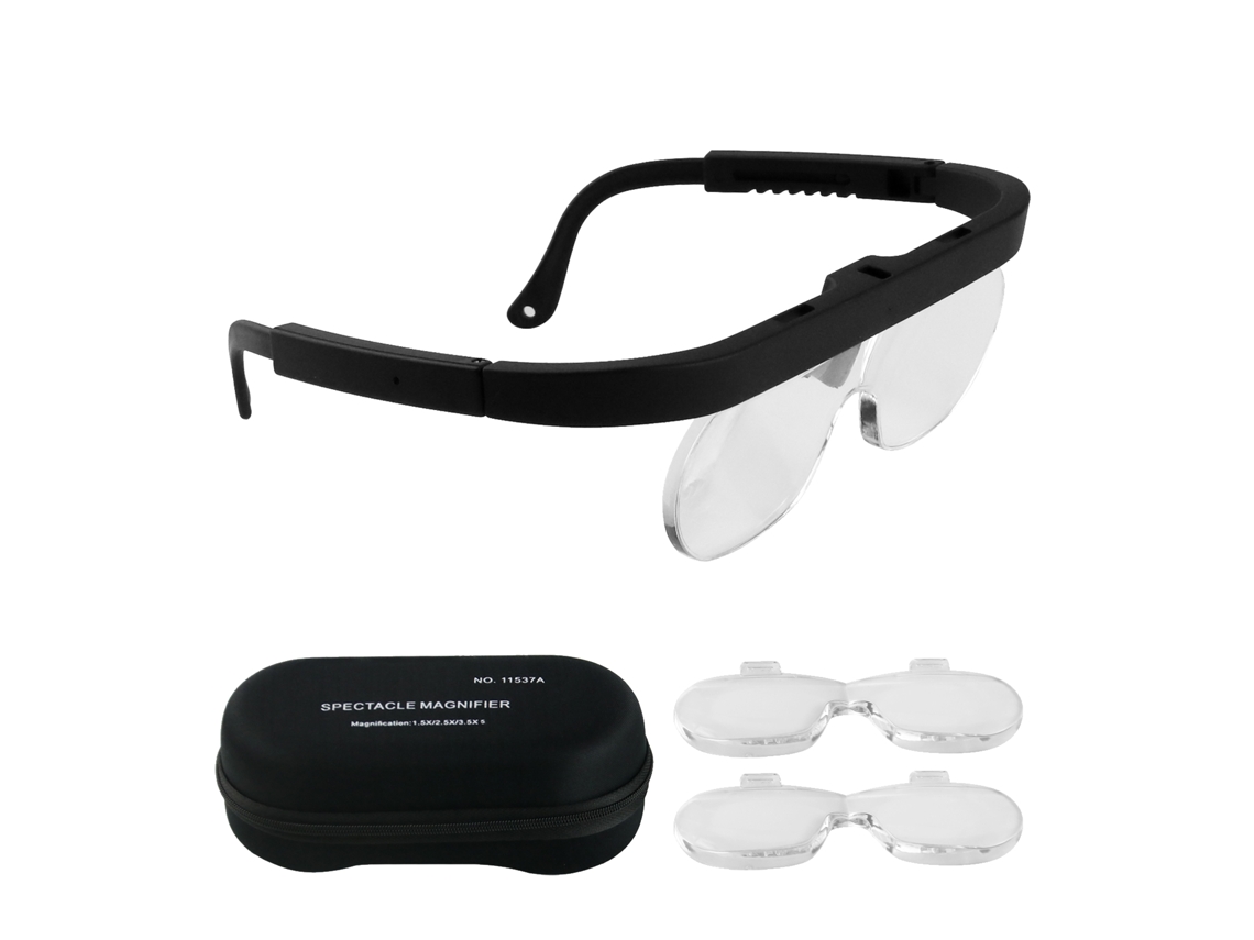 Lupa De Cabeza Com Lentes Múltiples 1.5/2.5/3.5x Para Joiaria, Reparação De Relógios, Eletrônica E Passatempos Ferramenta