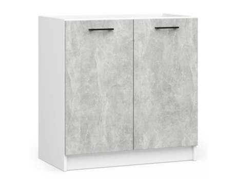 Armário de cozinha para pia AKORD S80 sistema OLIWIA Branco 80 cm 2 portas Concreto fosco 1 prateleira 80x46x82 cm AKORD FURNITURE FACTORY