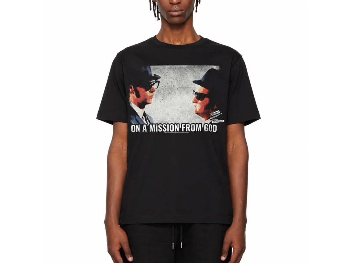 Rockinstone The Blues Brothers Movie On A Mission Black Adult T-shirt Size:m