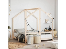 Vidaxl Estrutura De Cama Infantil 2x(70x140) Cm Pinho Maciço