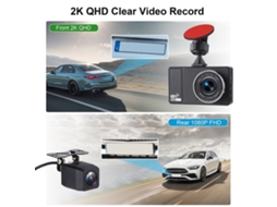 2026zentro-câmera De Carro Dash Cam Frontal 2k Traseira 1080p Visão Noturna Wifi Tela 3 Polegadas