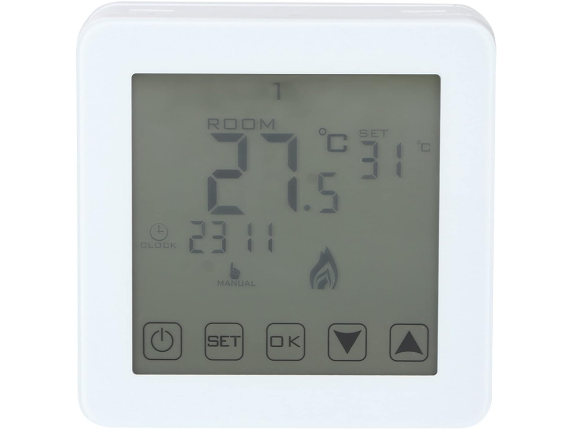 Bateria Termostato Abs Termostato Calefaccion Programável 2 Cabos Tela Lcd De Parede Programável