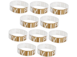 300 Pulseiras de Papel Dourado para Eventos VIP, Impressão Nítida e Design Confortável para Festas e Shows