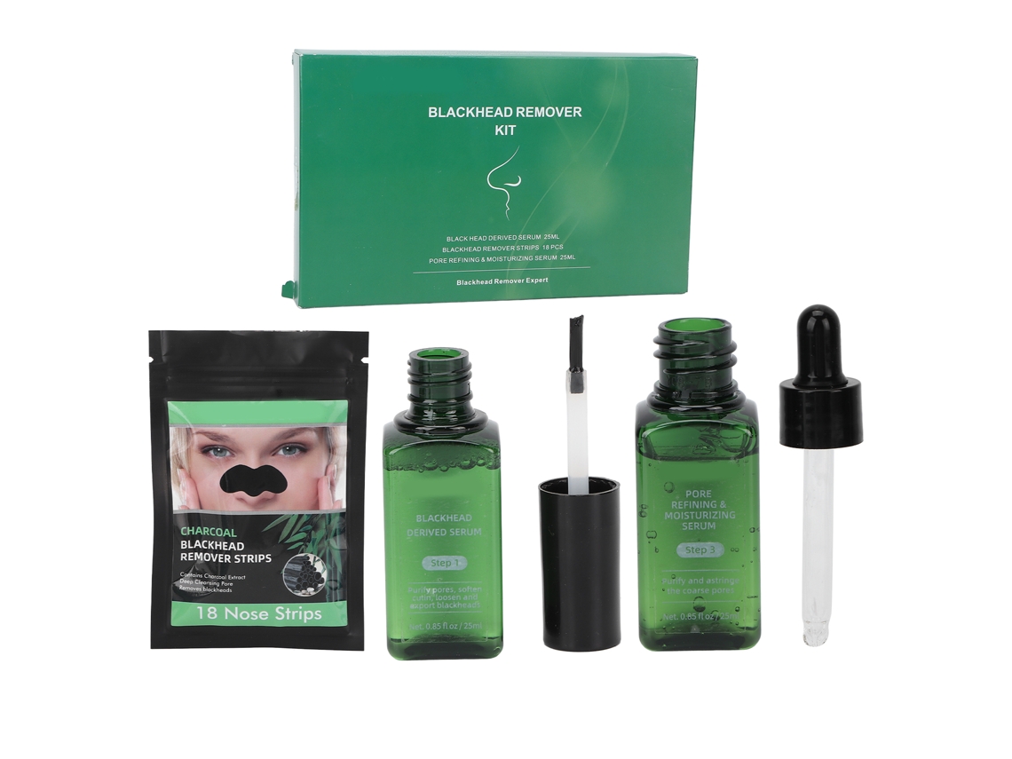 Kit De Tiras Para Eliminar Puntos Negros 3 En 1 Con Suero Suave Para Limpieza Y Tratamiento De Pores