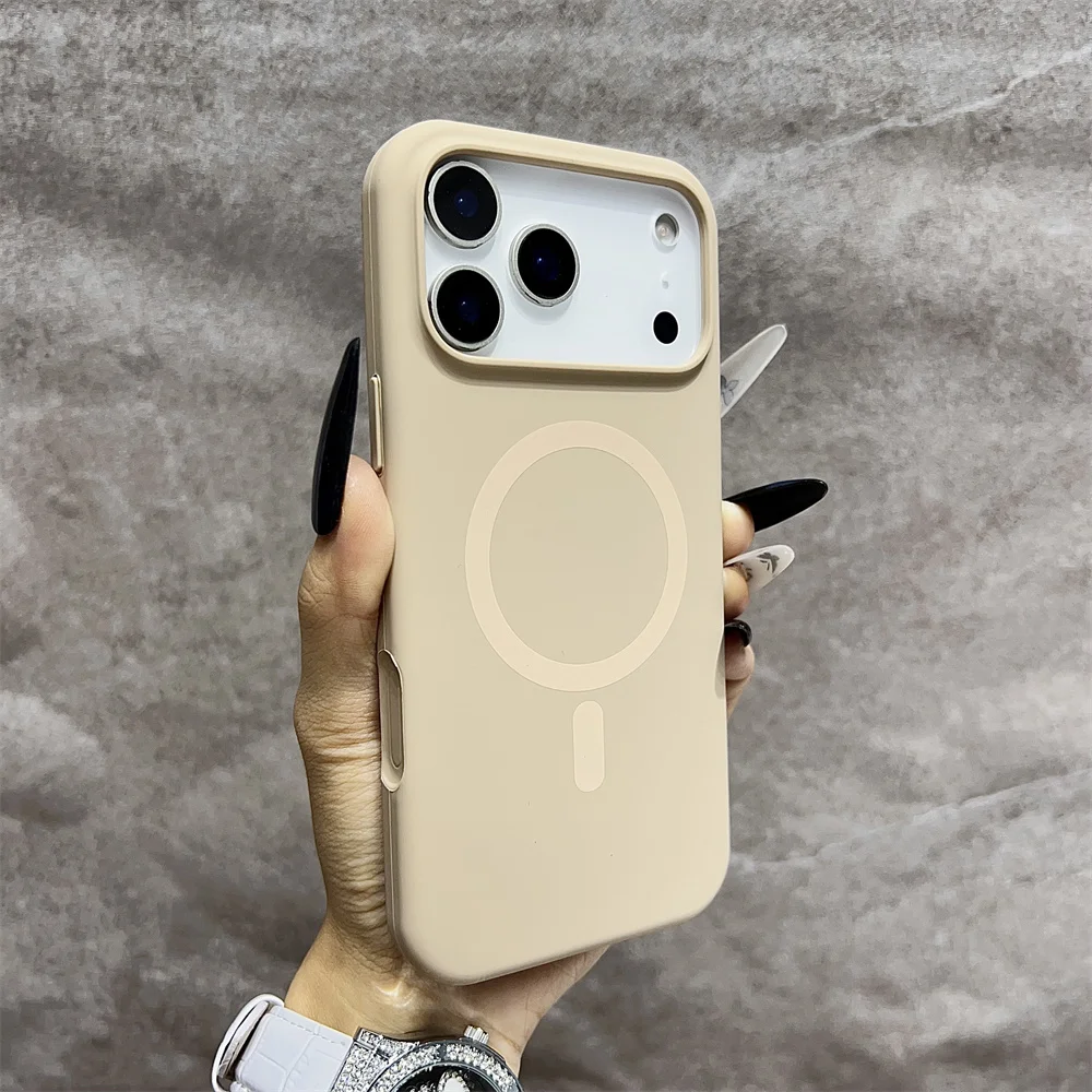 (iphone 13, Dourado) Capa Protetora Magnética Magsafe Para Iphone, Feita De Silicone.