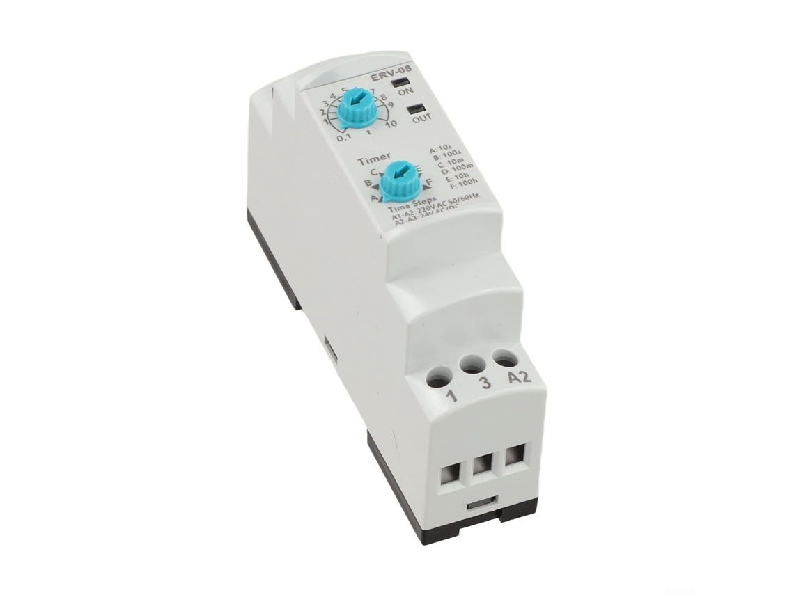 Relé De Retardo Desligamento Erv-08 Dsp Eletrônico Tempo Ajustável 0