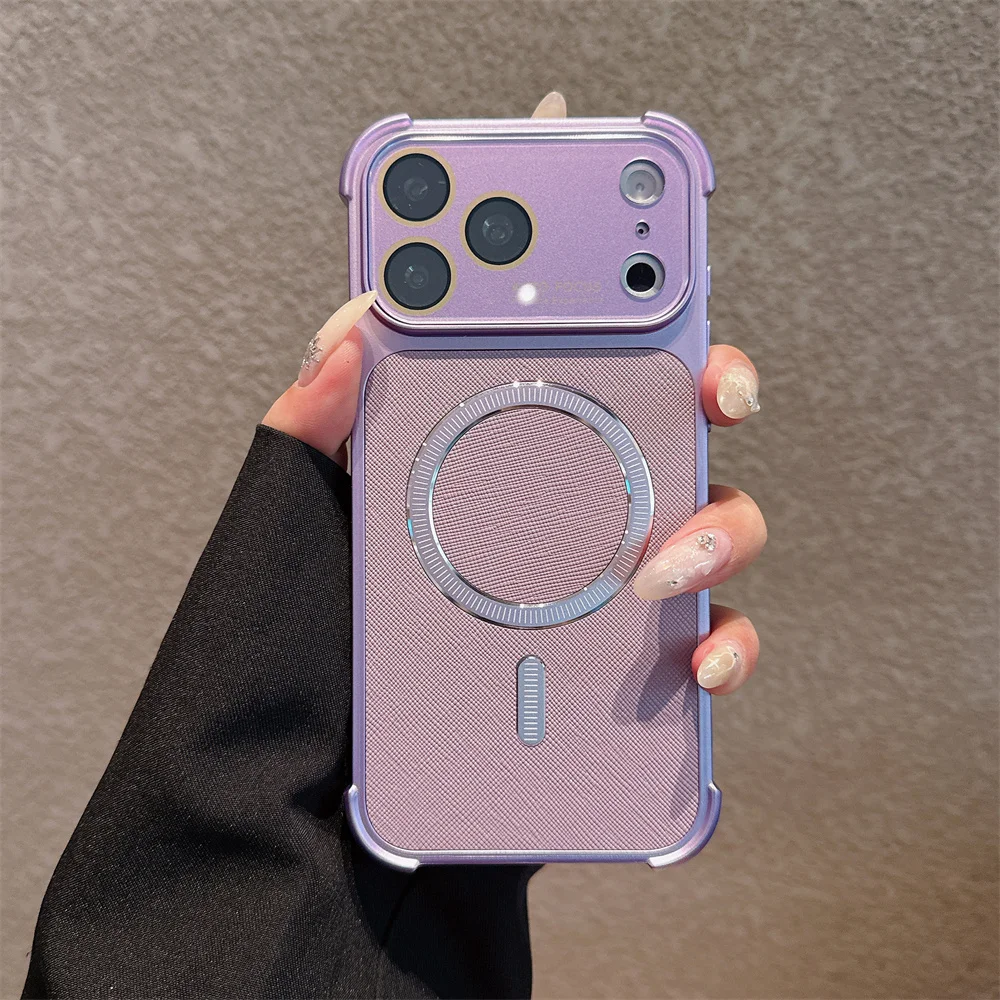 Capa Magnética Para Celular (iphone 16 Roxo), Protege A Lente Da Câmera E É Resistente A Impactos.