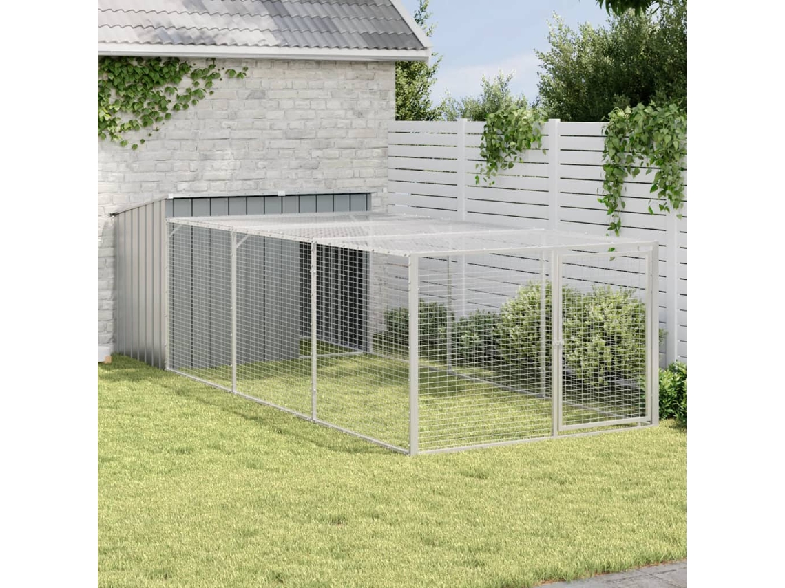 Vidaxl Casota Com Corredor Antracite 153x396x110 Cm Aço Galvanizado
