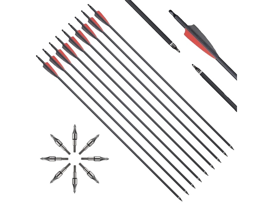 Seta De Carbono, Material Durável, Desempenho De Precisão, 12pcs 30inch