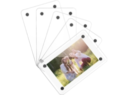 Porta Retratos Magnéticos Design Magnético Fácil Trocar Acrílico Transparente Conjunto 5 Peças Decoração GOKOCO