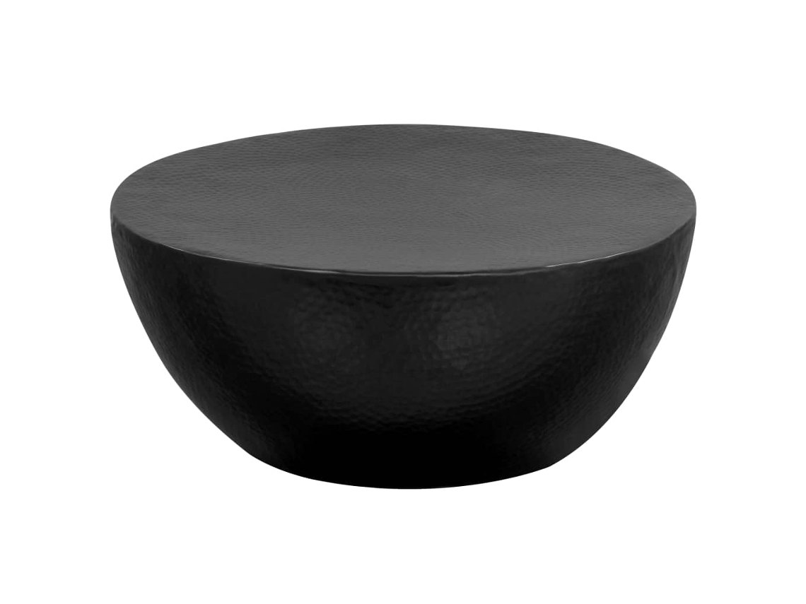 vidaXL Mesa de centro em alumínio martelado 70x30 cm preto