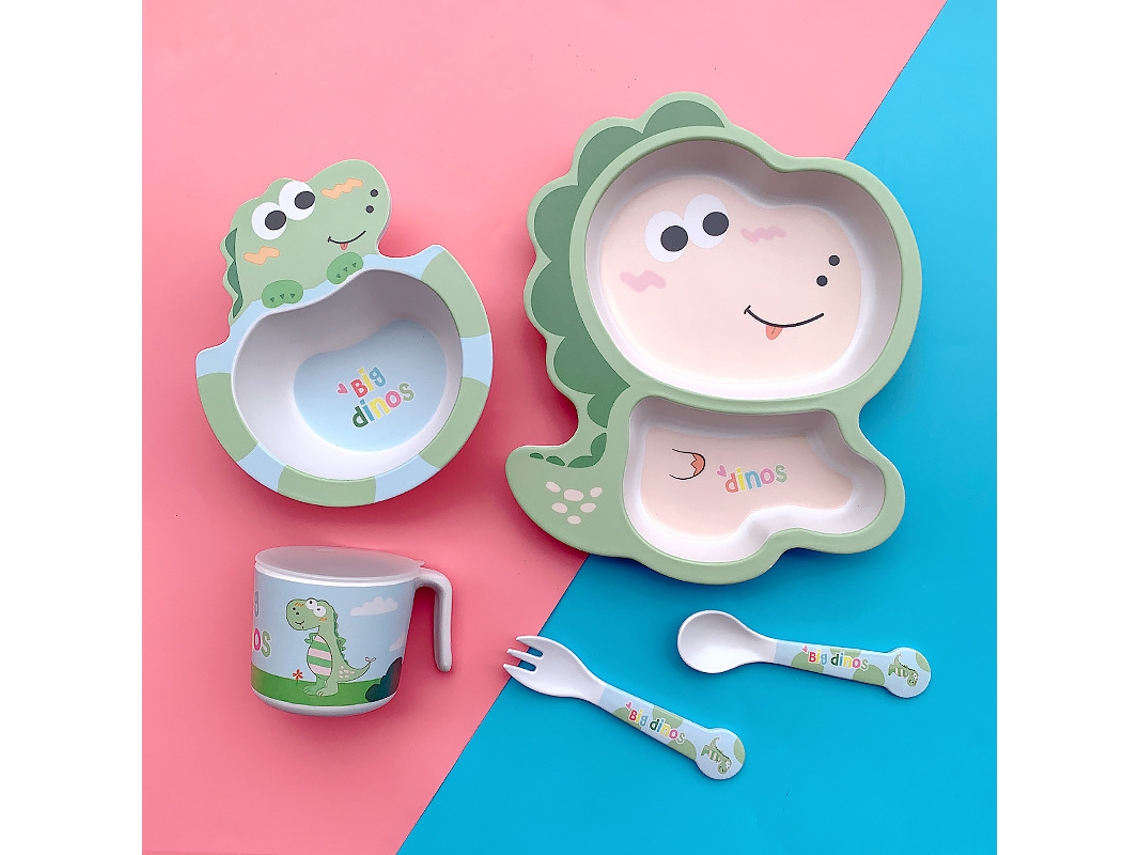 Conjunto de Loiça Infantil, Material de Fibra de Bambu.dinossauro CZHHMART