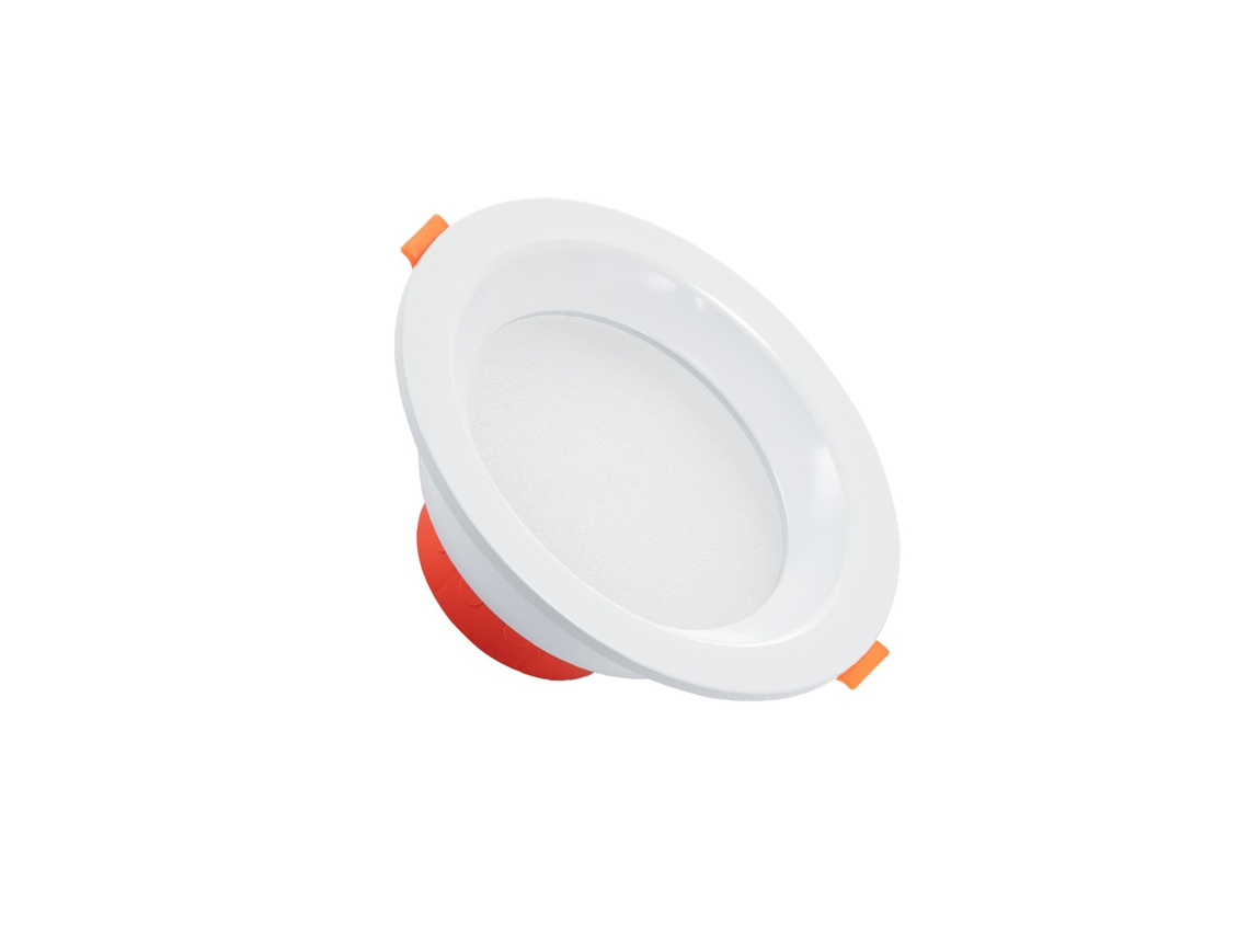 Downlight Led 6w Circular Lux Corte Ø 90 Mm Ip44 No Flicker 5000k Branco Frio