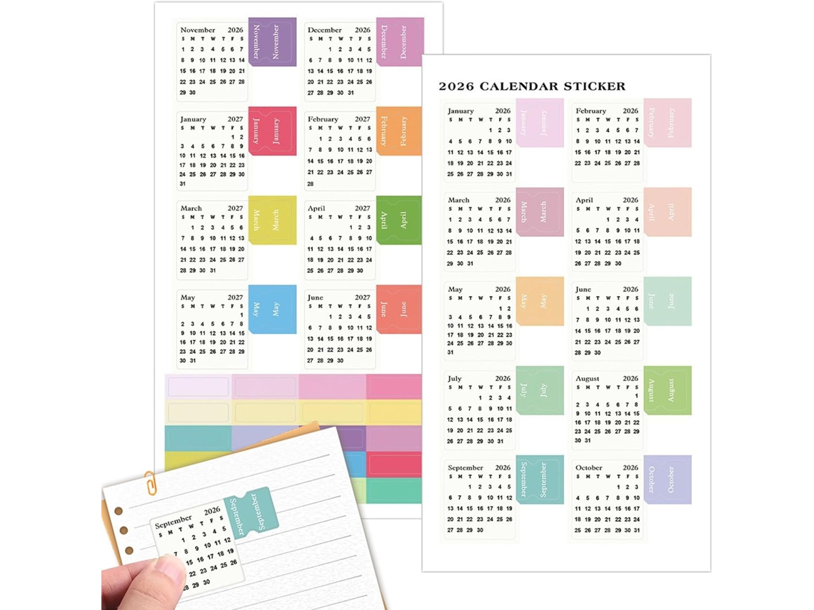 Conjunto De 2 Adesivos Coloridos Para Planner.
