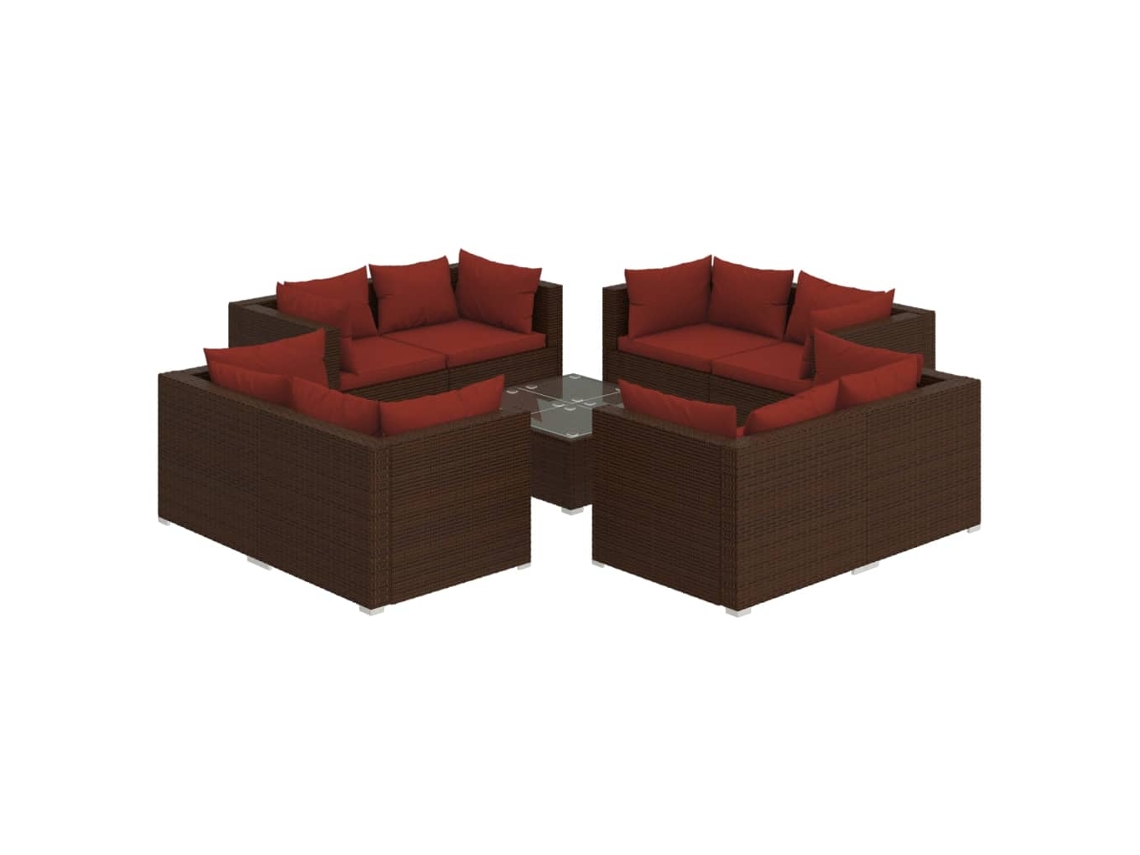 Garden Lounge Set, Garden Lounge Sets Vidaxl Marrom Rattan / Vime (n/a)
