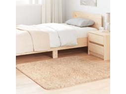 Vidaxl Tapete Shaggy De Pelo Alto Navarra 120x120 Cm Poliéster Bege