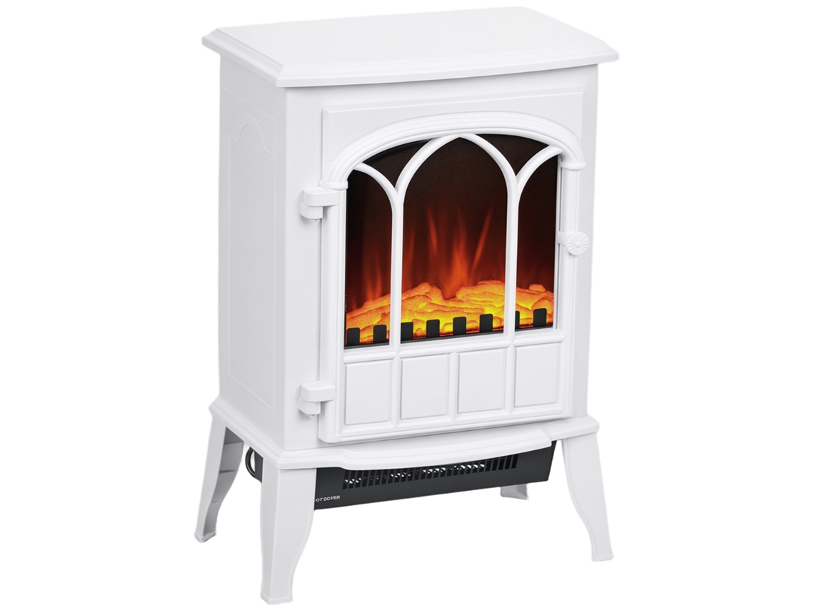 Lareira Elétrica Independente 1000/2000 W, Lareira Decorativa Falsa Com Efeito De Chama Led, Branca Ch