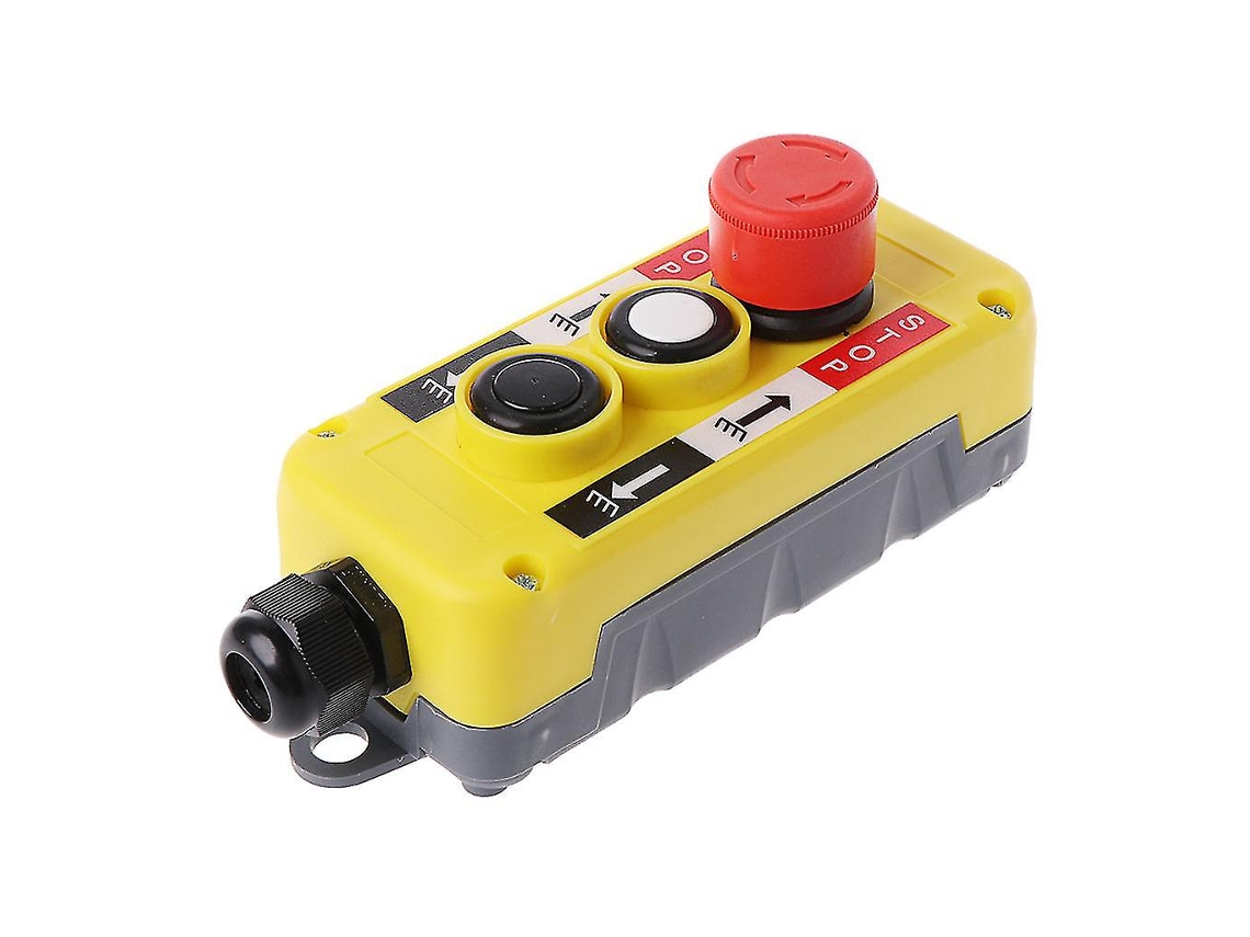 Interruptor De Botón De Empuje Industrial Impermeable Con Paro De Emergencia Para Grúa Eléctrica Hoist Estación De Control Pendiente Amarillo