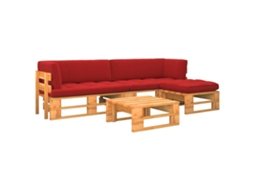 Vidaxl 4 Pcs Conjunto Lounge Paletes Pinho Impregnado Castanho Mel