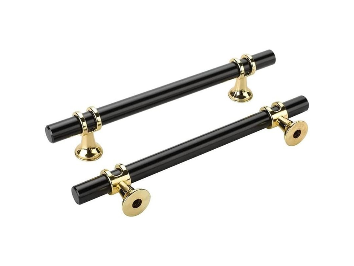 Mango De Armário Linjou 6 Peças Preto Fosco Liga De Zinco Distância De Furos 160mm