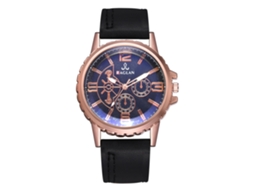 Reloj De Cuarzo Para Hombre Con Correa De Pu Estilo Casual Y Negocios Negro+azul