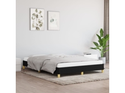 Cama De Casal | Camas Para Quarto | Estrutura De Cama Sem Colchão 140x190 Cm Tecido Preto