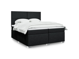 Vidaxl Cama com Molas/colchão 200x200 Cm Tecido Preto