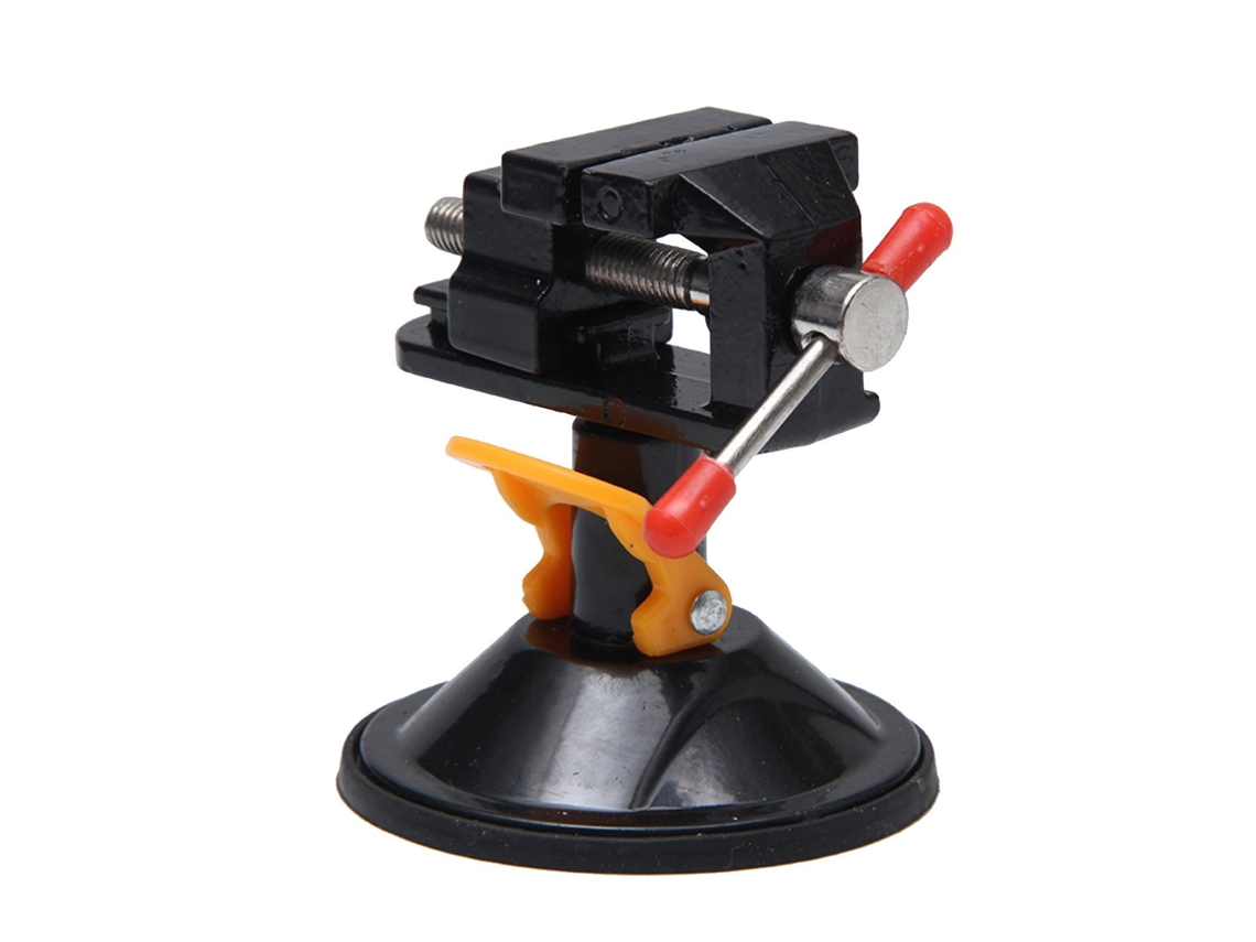 Mini Torno de Sucção Braçadeira de Bancada Universal Mesa Torno Base de Vácuo 360 Graus Giratório para Diy Escultura Artesanato Escultura Preto 2