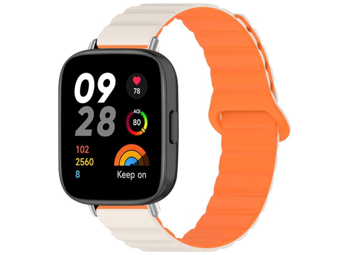 Bracelete para Redmi Watch 3 XIAOMOYU em silicone magnético brilhante laranja estrela