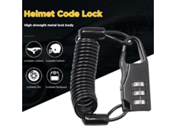 Cadeado de Cabo Reajustável de 3 Dígitos para Bicicleta, Antirroubo, com Mola, Portátil S/MARCA