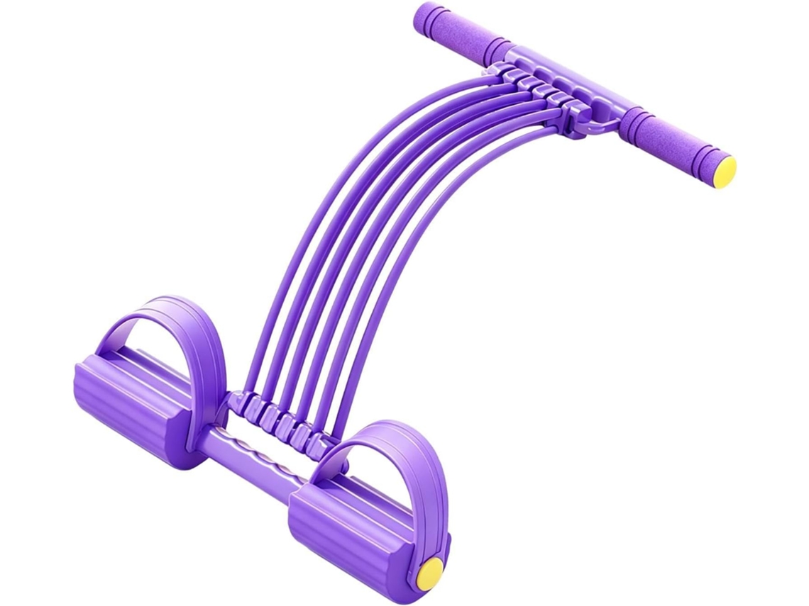 Faixa De Resistência Com Pedal 10 Tubos | Auxílio Para Treinamento Muscular Abdominal Mulheres, Homens