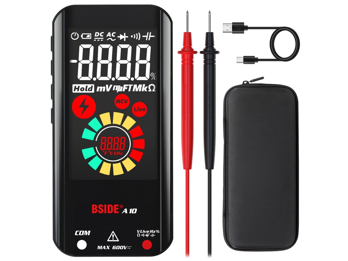 Mini Multímetro Digital A10, Testador De Capacitância/diodo/ncv Com Alcance Automático De 6.000 Contagens E Iluminação Zeuxo