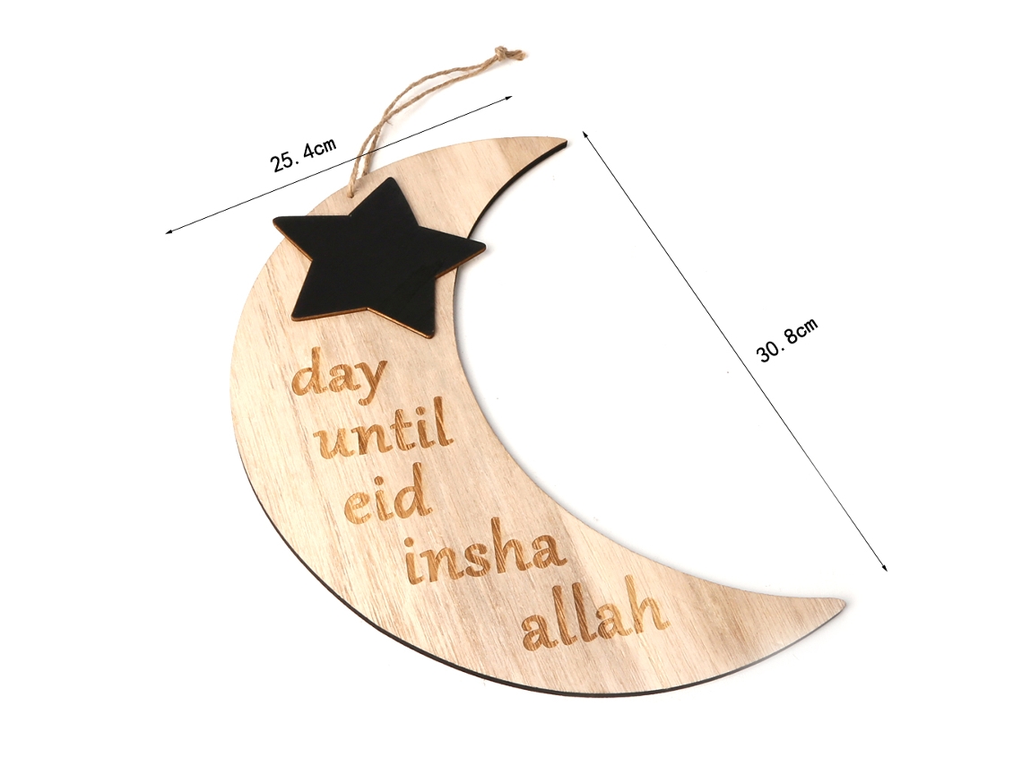Laxiscreed Pendentes De Madeira Para Decoração De Ramadan E Eid Mubarak