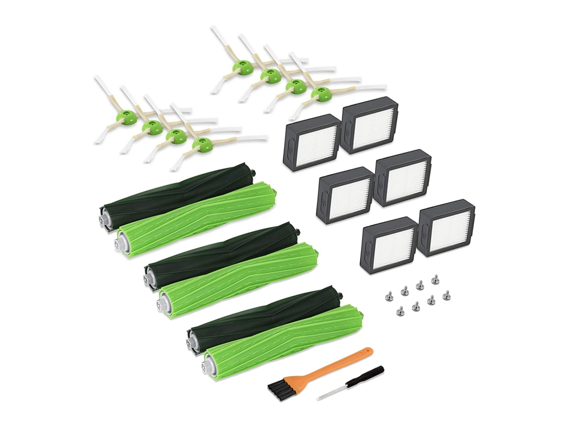 Peças de reposição para aspirador de pó irobot roomba e5 e6 e7 i7 i7 e5 e6, kit de reposição filtro rolo de escova de borracha