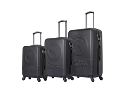 Conjunto de 3 Malas Pretas com Rodinhas Cc-T243 Black COMPAGNIE DE CALIFORNIE