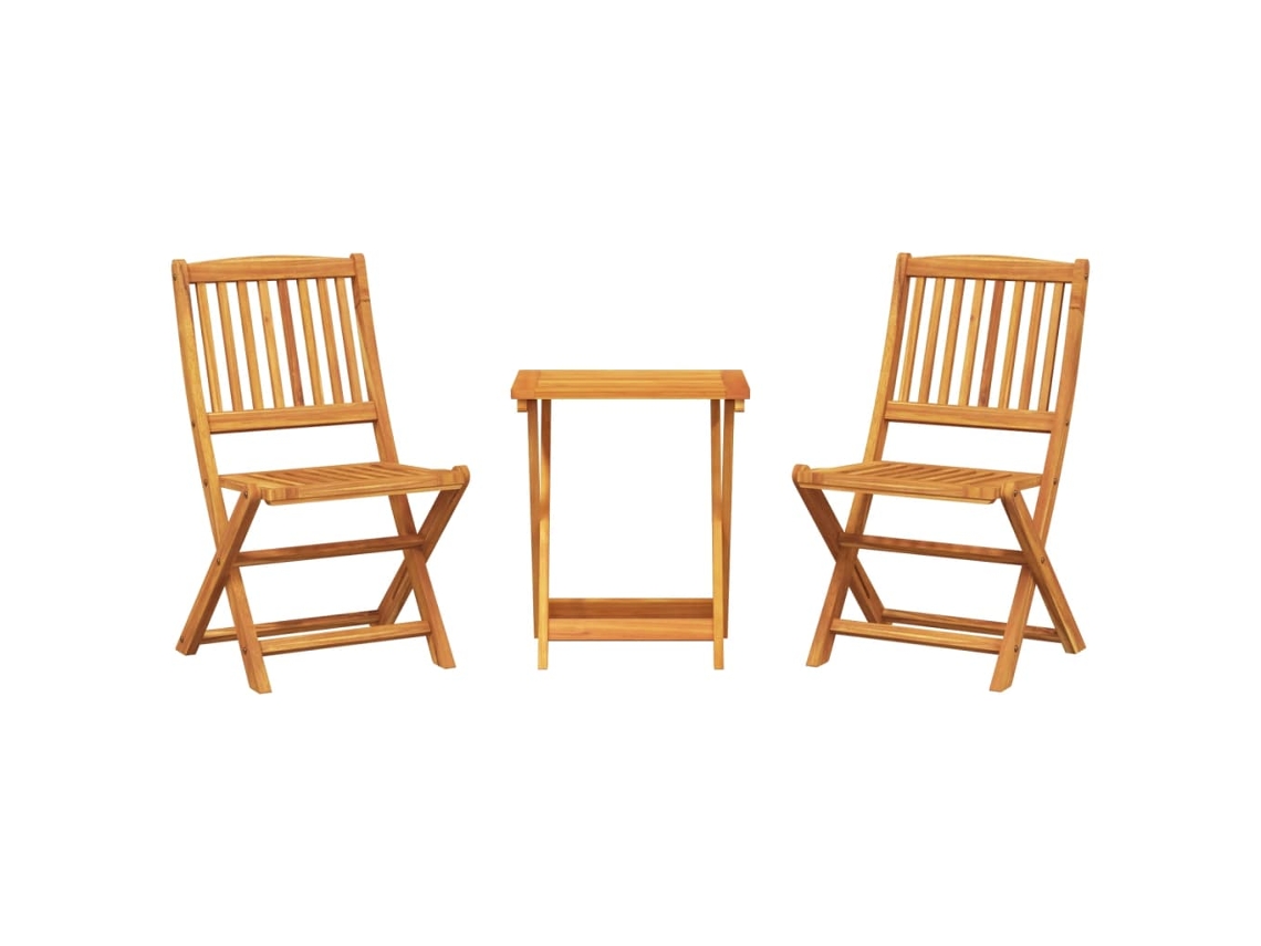 Maison Exclusive - 3 Pcs Conjunto Jantar Dobrável P/ Jardim Madeira Acácia Maciça