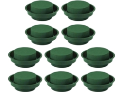 Vaso De Barro Absorvente Flores, Verde, Redondo, Musgo Úmido, Elegante Arranjo Floral Em Cerâmica.