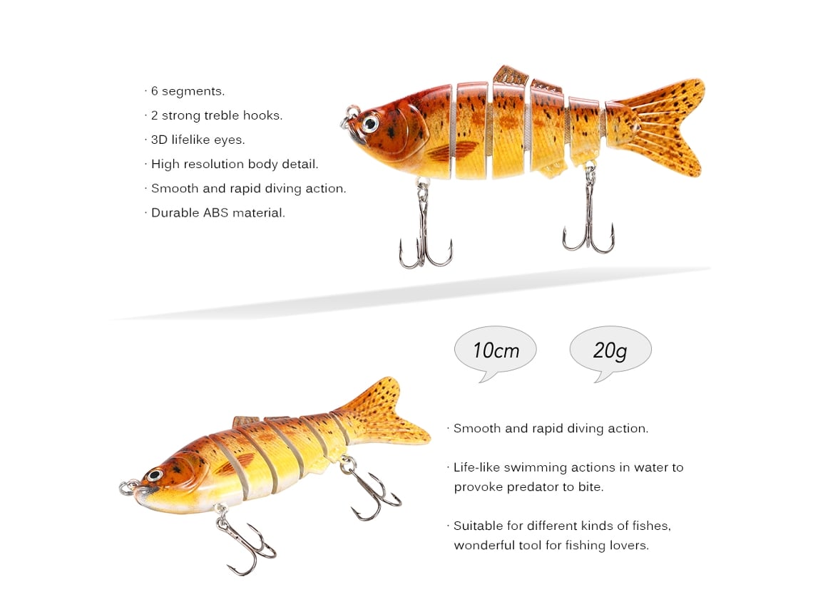 Isca Artificial Lifelike 10cm 20g Com 6 Seções