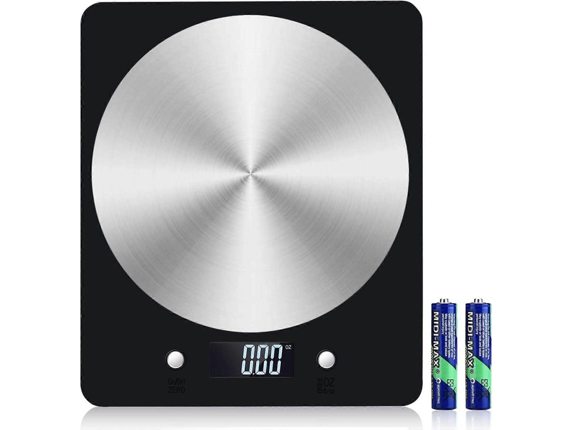 BALANÇA DE COZINHA AQUAFORGE digital para alimentos até 5 Kg com visor LCD e plataforma em aço