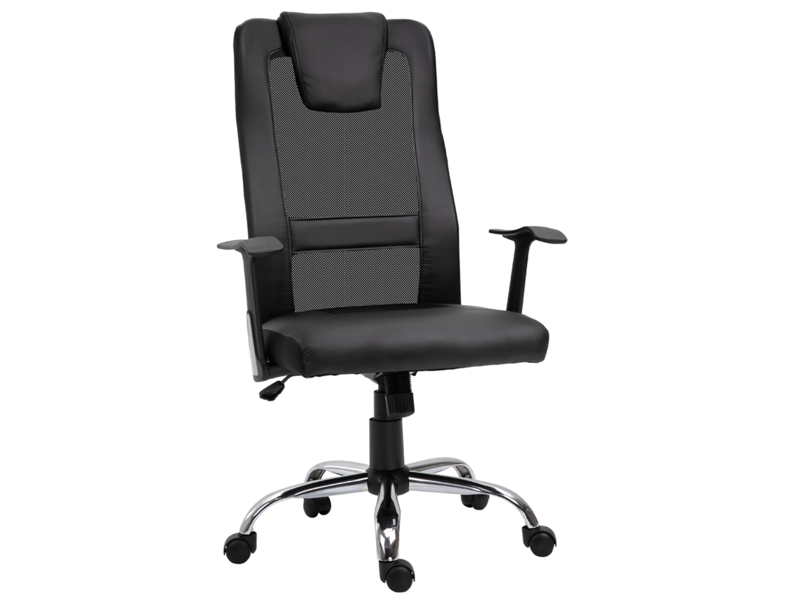 Cadeira de Escritório Ergonômica com Apoio de Braços e Função Balanço Preta S/MARCA