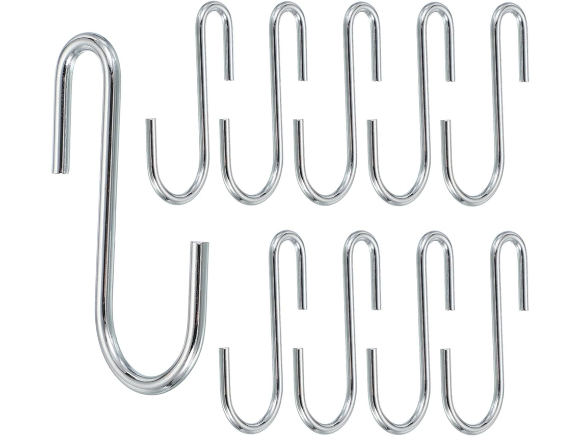 Jkapcyjfhf Ganchos Em S De 6, 35cm 2, 5 Polegadas, Pacote Com 10 Unidades, Cozinha, Quarto, Cor Prata