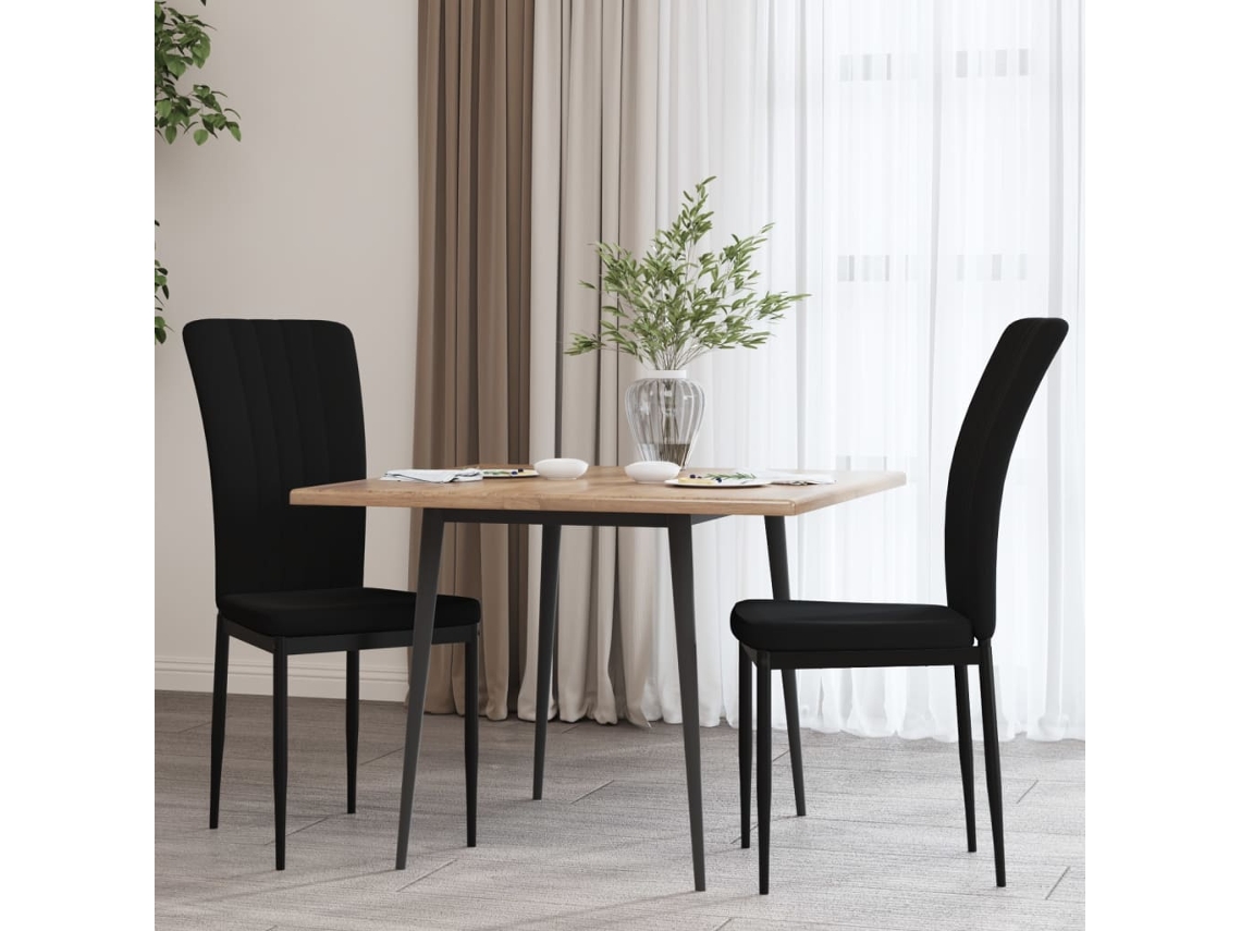 Vidaxl Cadeiras De Jantar 2 Pcs Veludo Preto
