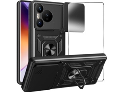 Capa Pura Anel Giratório Proteção Para Huawei Huawei Pura 70 Pro/pura 70 Pro/pura 70 Ultra Hongwe. Vidro Temperado Anti-choque Resistente