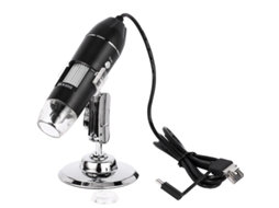 Microscópio Eletrônico Portátil 1000x com Controle de Luz, Preto BRILVIBERA