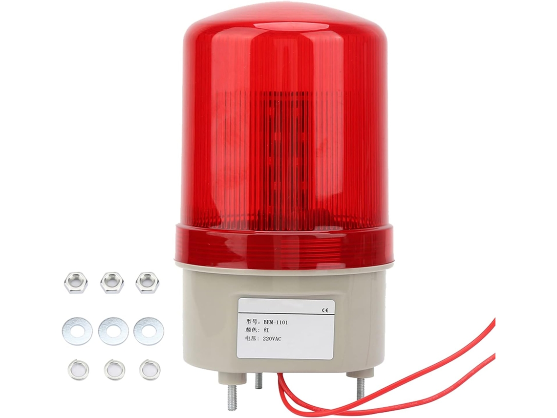 Sinalizador Estroboscópico Led Giratório Jeffergarden, Luz De Advertência, 97mm De Diâmetro, Intermitente, Vermelho