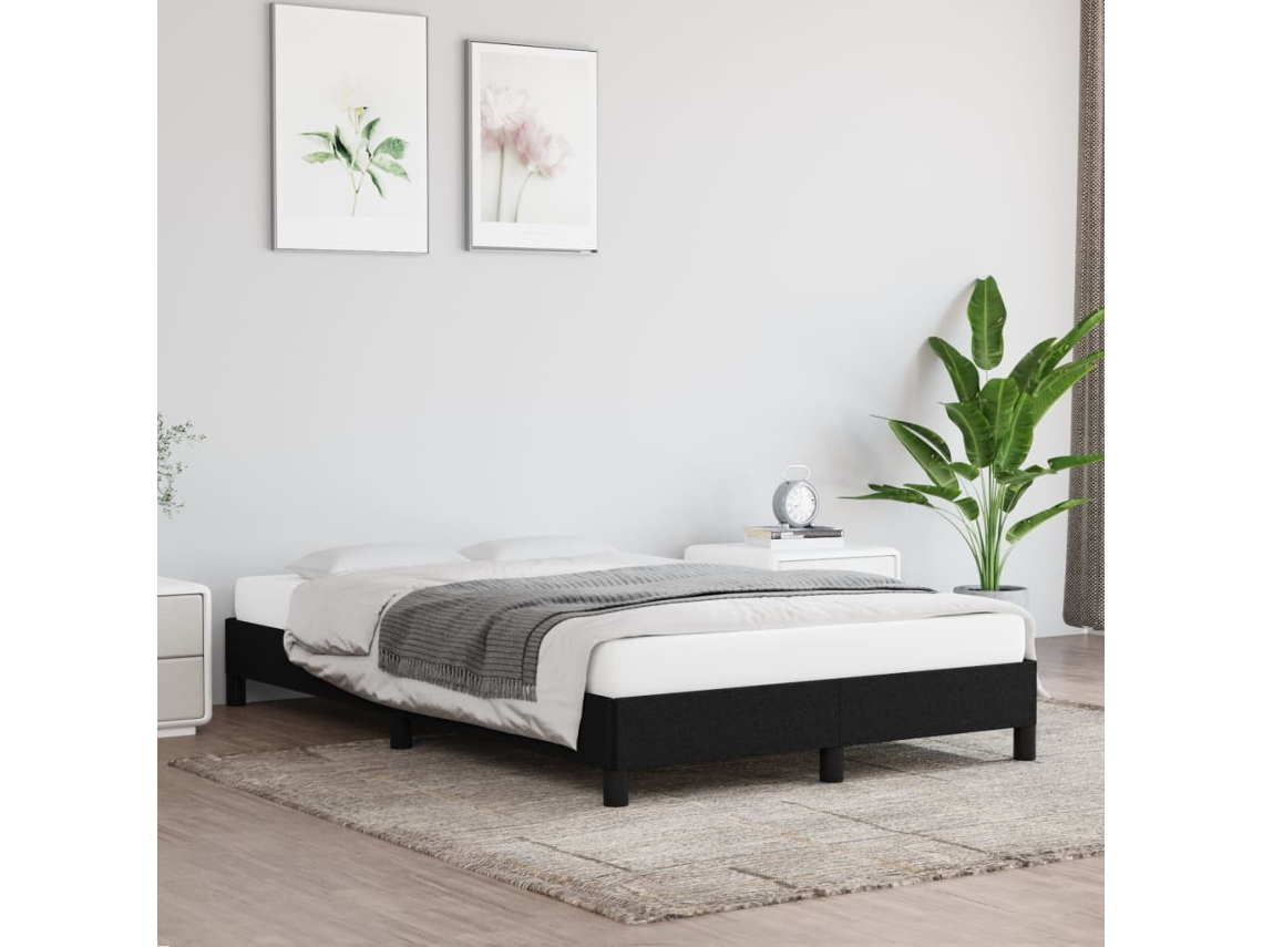 Vidaxl Estrutura De Cama Sem Colchão 120x200 Cm Tecido Preto